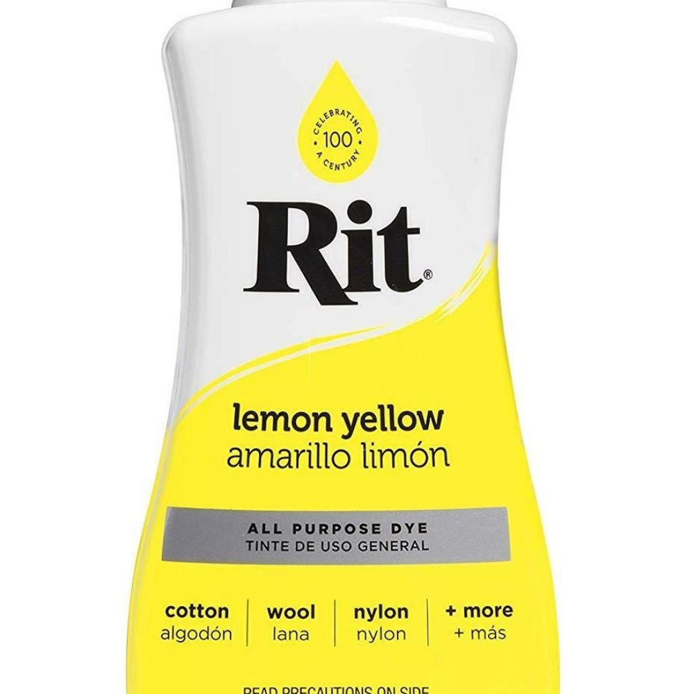 LEMON YELLOW RIT COLOR FABRIC DYE 8 OUNCE BOTTLE